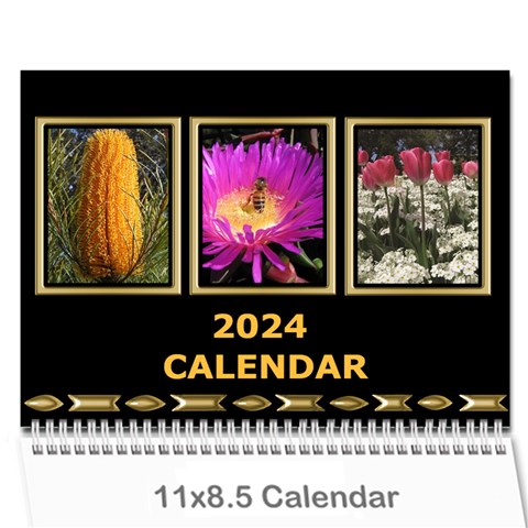 Black And Gold (any Year) 2024 Calendar By Deborah Cover