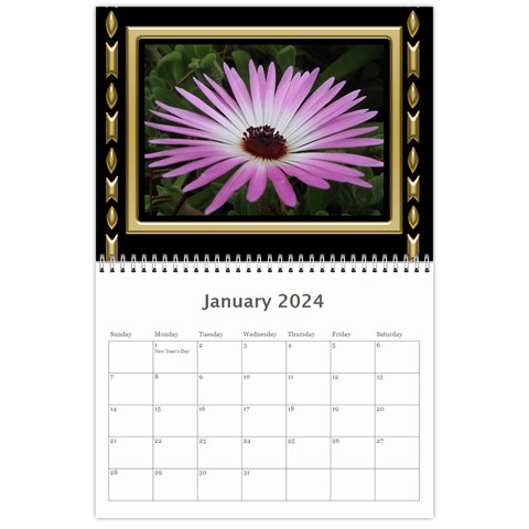 Black And Gold (any Year) 2024 Calendar By Deborah Jan 2024
