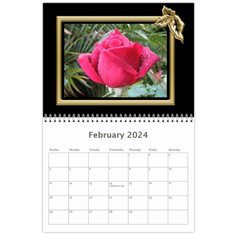 Black And Gold (any Year) 2024 Calendar By Deborah Feb 2024