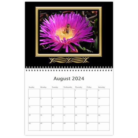 Black And Gold (any Year) 2024 Calendar By Deborah Aug 2024