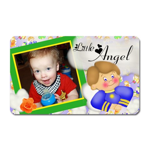 Little Boy Angel Magnet By Jaimie Lanier Front