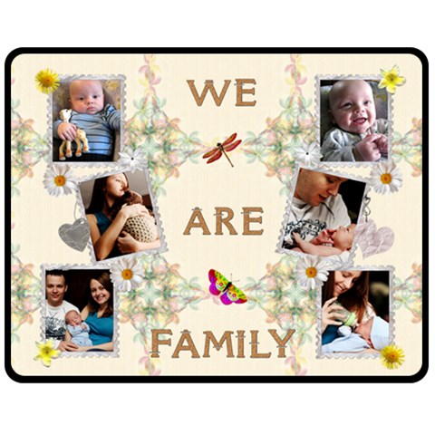 We Are Family Medium Fleece Blanket By Lil 60 x50  Blanket Front
