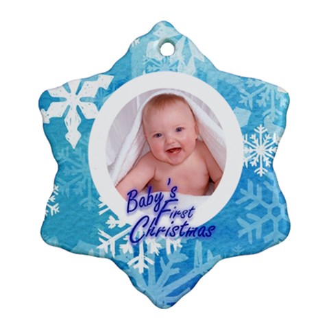 Snowflake Single Sided Baby s First Christmas By Catvinnat Front