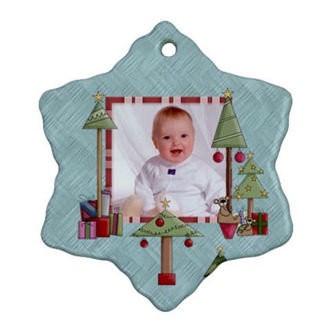 Baby s First Christmas Double Sided Snowflake Ornament By Catvinnat Back