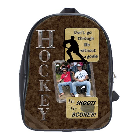 Hockey Large School Bag By Lil Front