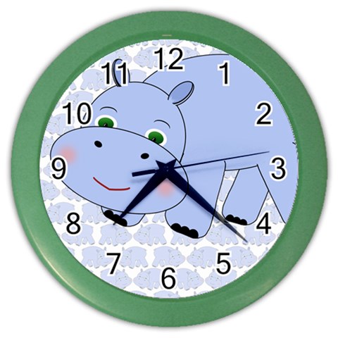 Hippo Blue Clock 2 By Chere s Creations Front
