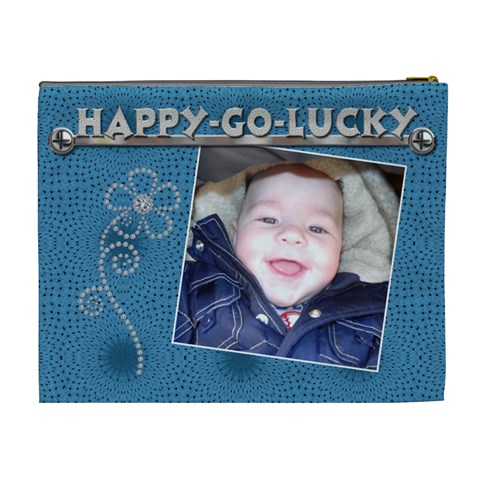 Happy Go Lucky Xl Cosmetic Bag By Lil Back