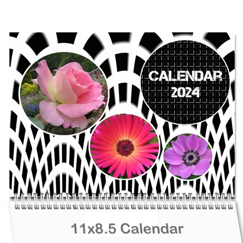 Modern Black And White Calendar 2024 (any Year) By Deborah Cover