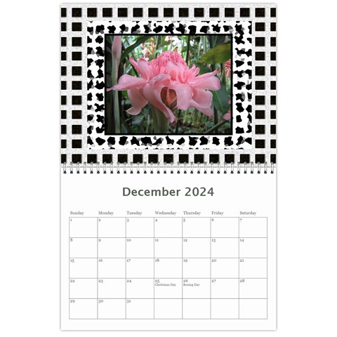 Modern Black And White Calendar 2024 (any Year) By Deborah Dec 2024