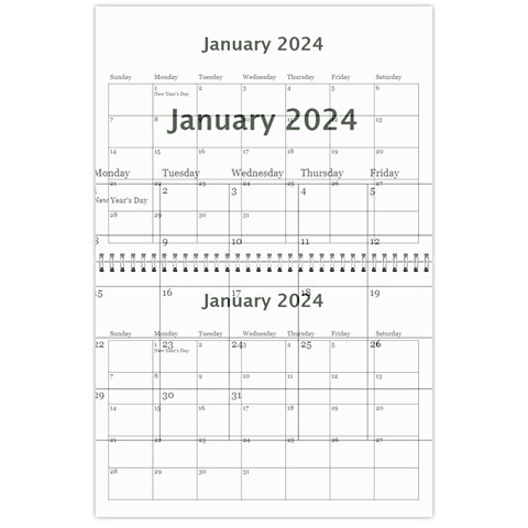Modern Black And White Calendar 2024 (any Year) By Deborah Feb 2024