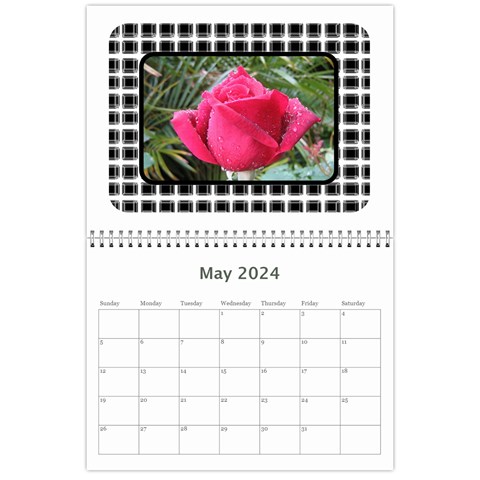 Modern Black And White Calendar 2024 (any Year) By Deborah May 2024
