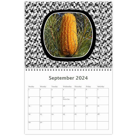 Modern Black And White Calendar 2024 (any Year) By Deborah Sep 2024