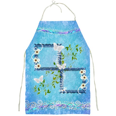 Spring Flower Floral Blue Daisy Apron By Ellan Front