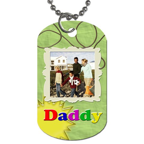 Fun Green And Colorful Letters Dad Or Father s Day Photo Dog Tags By Angela Back