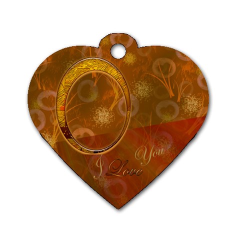 I Heart You Gold Heart Dog Tag By Ellan Front