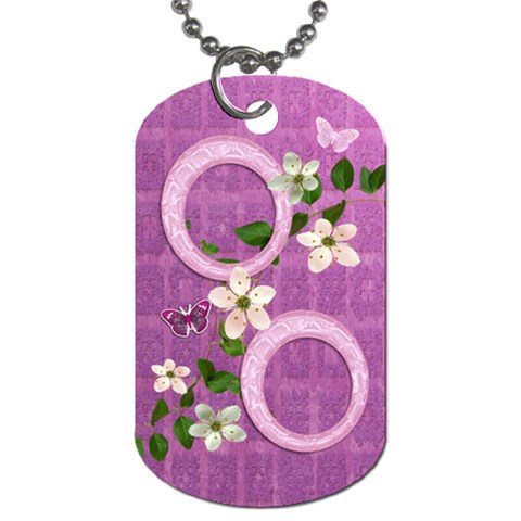 Spring Flower Floral Purple Dog Tag By Ellan Front