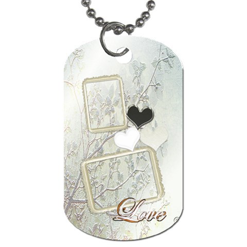 Wedding White Heart Love Dog Tag By Ellan Front