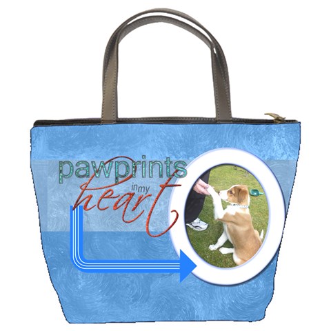 Puppy Love Pawprints In My Heart Bucket Bag By Catvinnat Back