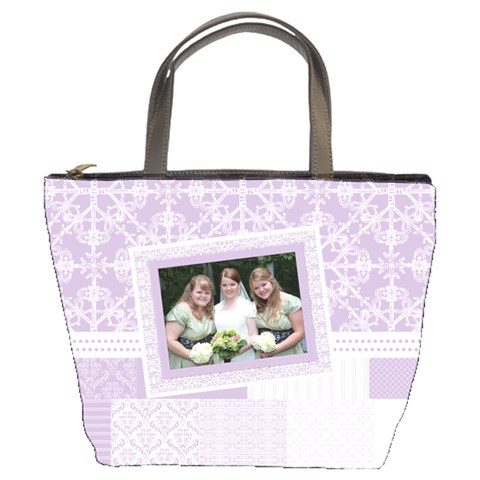 Lavender Patchwork Bucket Bag By Klh Front