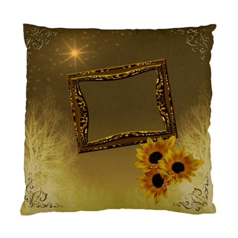 Gold Sunflower Cushion Case By Ellan Front