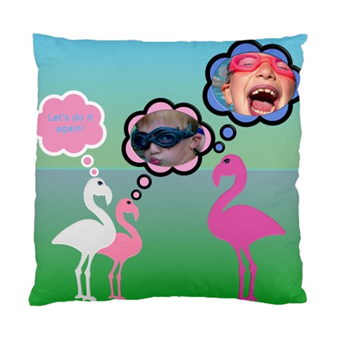 Flamingo Thought Cushion Case By Deborah Back
