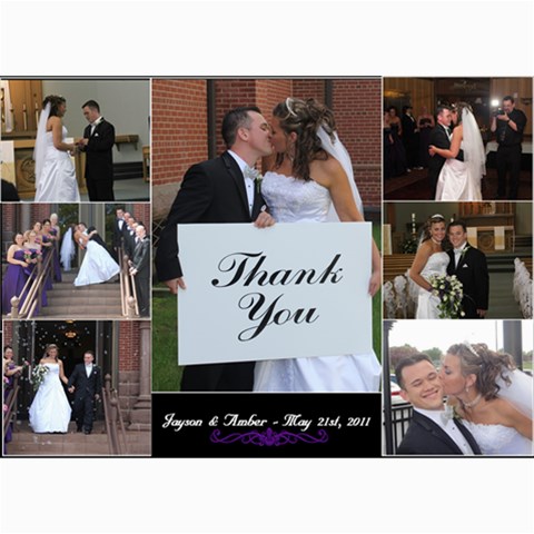 Wedding Thanks You By Amber 7 x5  Photo Card - 2