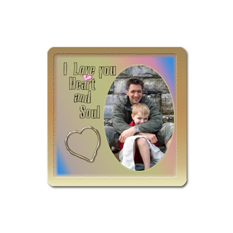 Heart And Soul Square Magnet By Deborah Front
