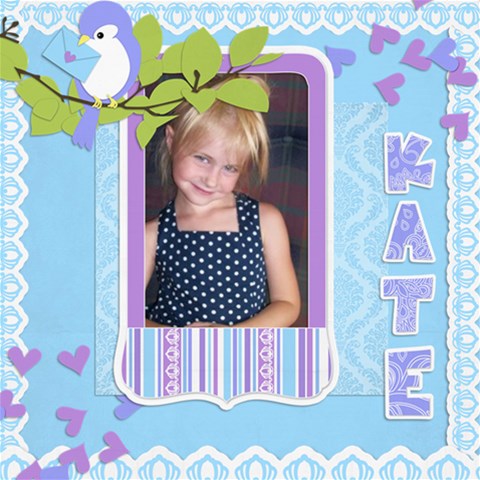 Katie Bird By Marilyn Holtien 8 x8  Scrapbook Page - 1