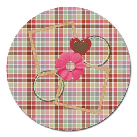 Sock Monkey Love Round Magnet 1 By Lisa Minor Front