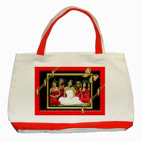 Red And Gold Framed Tote By Deborah Front