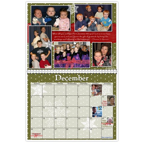 Stoddard Family Calendar By Natalie Dec 2011