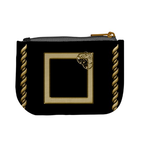 Black And Gold Mini Coin Purse By Deborah Back
