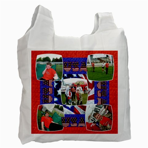 God Bless America Single Side Recycle Bag By Catvinnat Front