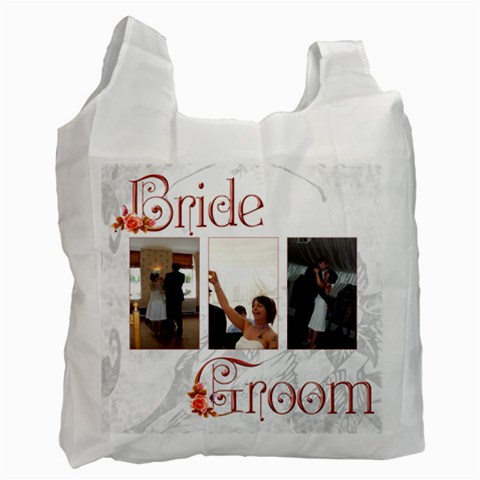 Bride & Groom Triple Frame Single Side Recycle Bag By Catvinnat Front