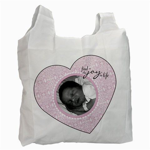 Find The Joy In Life Heart Recycle Bag By Klh Front