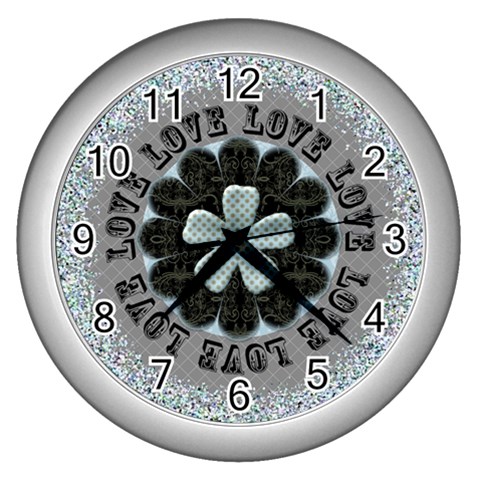 Love Sophisticate Silver Wall Clock By Klh Front