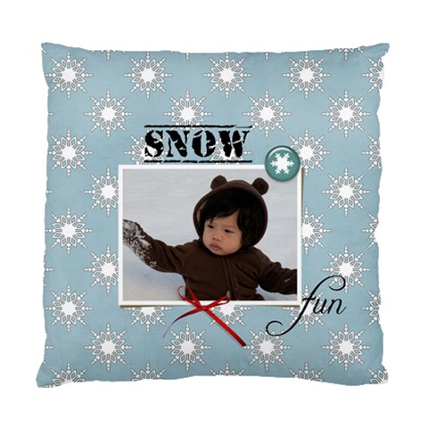 Cushion Case (two Sides): Snow Fun By Jennyl Front