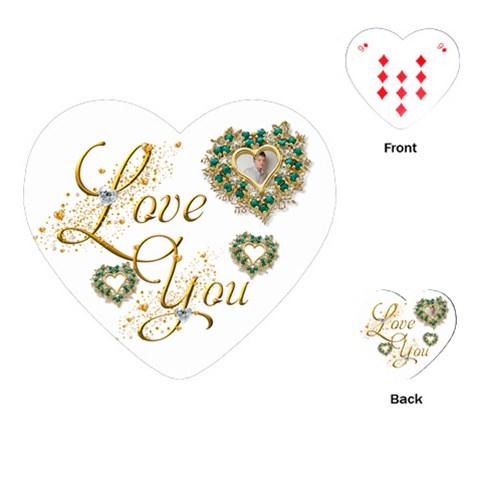 Love You Heart Playing Cards By Catvinnat Front