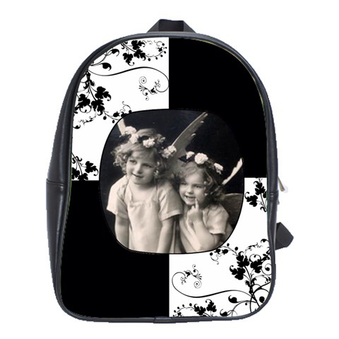 Angelica Monochrome  Large School Bag Back Pack By Catvinnat Front