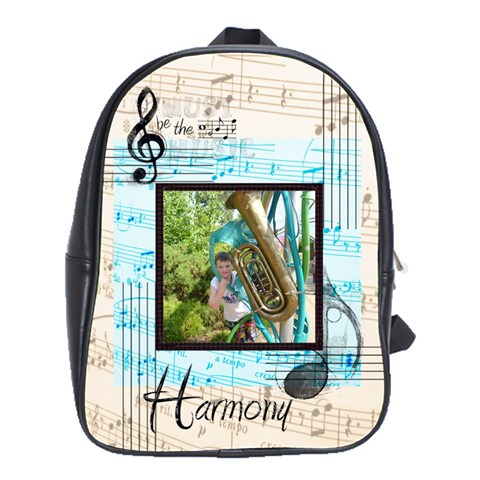 Must Be The Music Back Pack School Bag By Catvinnat Front