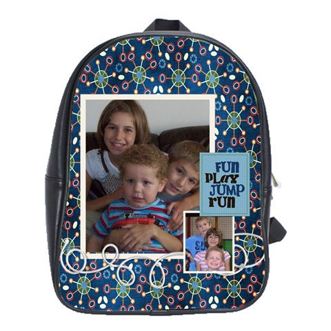 Run Jump Play Backpack Lrg  By Albums To Remember Front