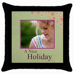 nice holiday - Throw Pillow Case (Black)