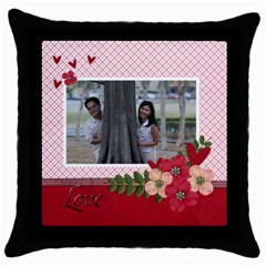 Throw Pillow Case (Black)- LOVE