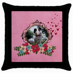 Throw Pillow Case (Black)- Love Love