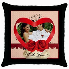 with love - Throw Pillow Case (Black)