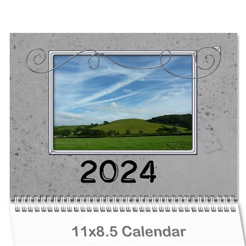 Simple Silver 2024 Calendar By Catvinnat Cover