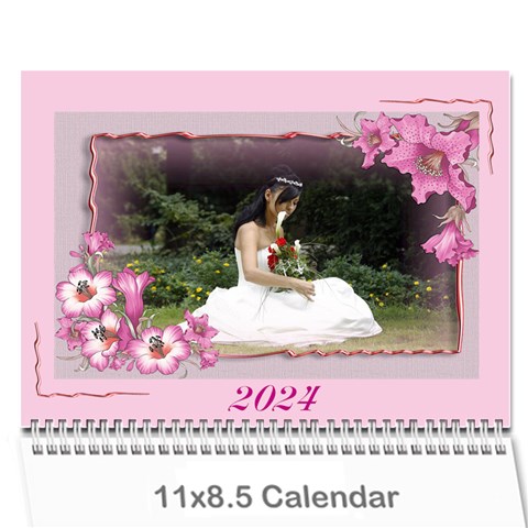 Framed With Flowers 2024 (any Year) Calendar By Deborah Cover