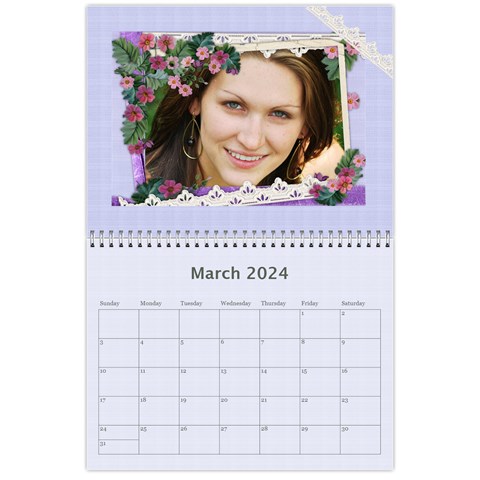 Framed With Flowers 2024 (any Year) Calendar By Deborah Mar 2024