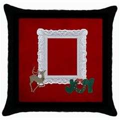 Throw Pillow- Christmas Joy - Throw Pillow Case (Black)