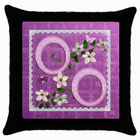 Spring Purple Pink Throw Pillow Case By Ellan Front